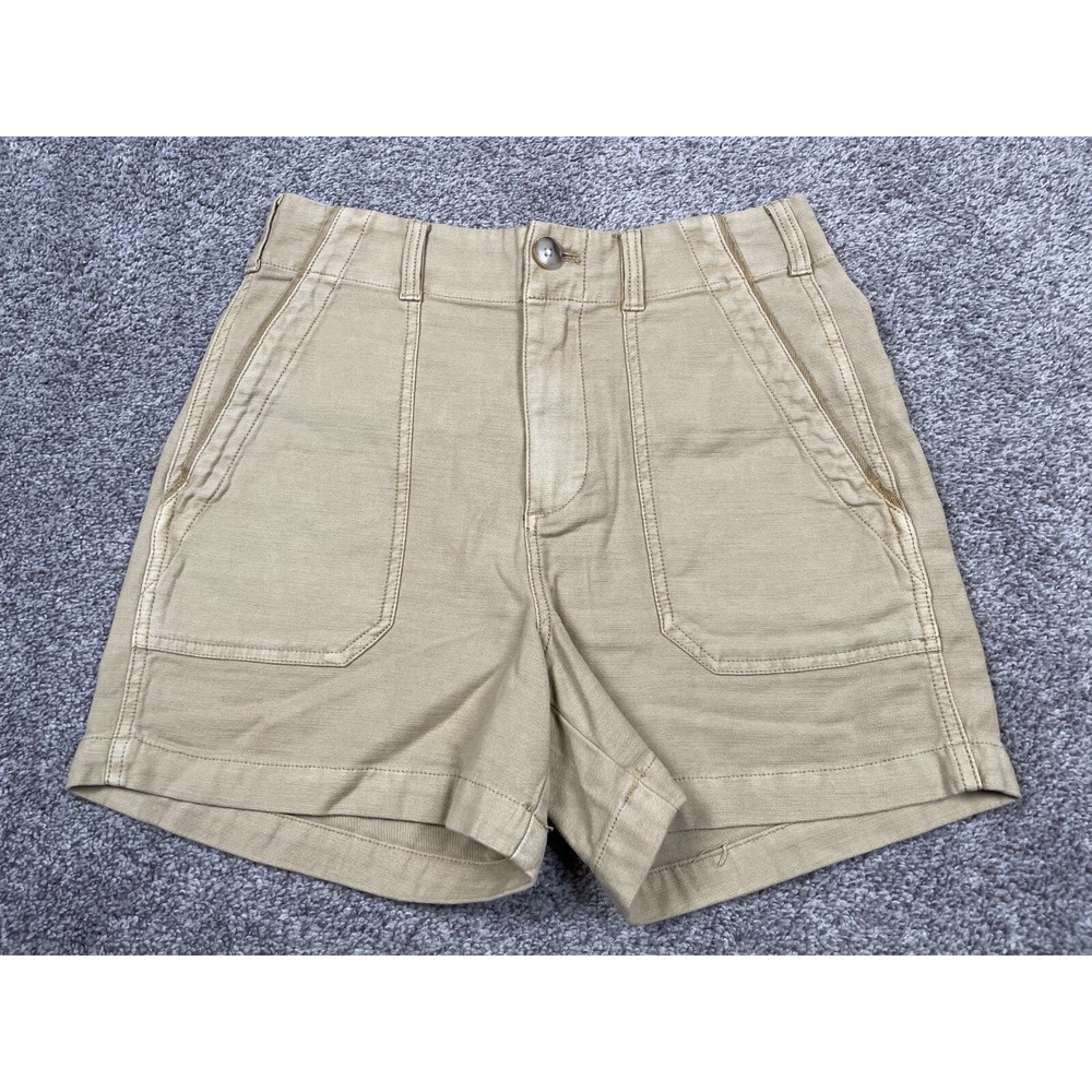 Faherty Shorts Womens 26 Khaki Chino Casual Preppy Stretch 4" Adjustable Slim